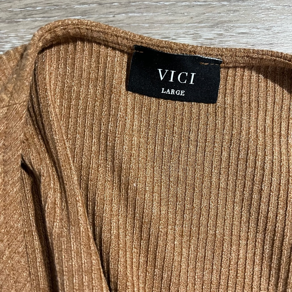 Vici Tan Ribbed Knit Dress - Picture 6 of 9